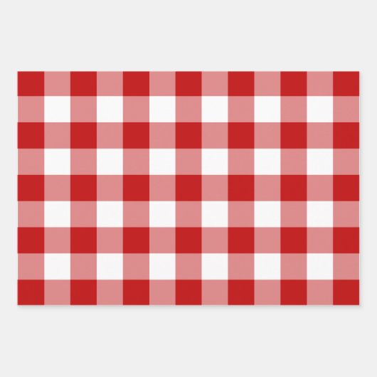 Red White Gingham Check Pset Inpakpapier Vel (Voorkant)