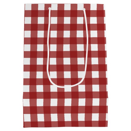 Red White Gingham Check Pset Medium Cadeauzakje (Achterkant)