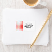 Red White Gingham Pattern Etiket (Insitu)