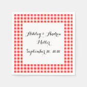 Red White Gingham Pattern Servetten (Voorkant)