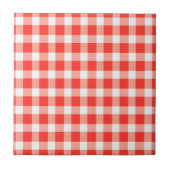 Red White Gingham Pattern Tegeltje (Voorkant)