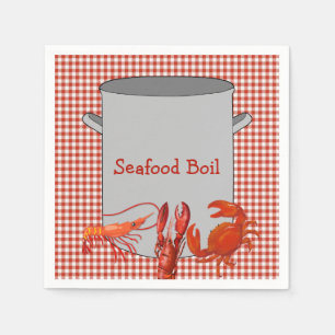 Red White Gingham Seafood Boil Servet