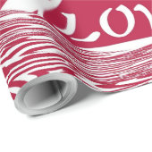 Red & White God Is Love Star Pattern Christmas  Cadeaupapier (Rol Hoek)