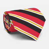 Red White Gold & Black University Stripe Stropdas (Opgerold)
