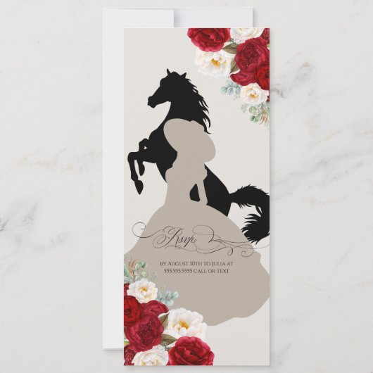 Red White Gold Blooms Papel Picado Charro Quince I Kaart (Achterkant)