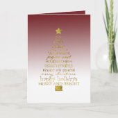 Red White Gold Inspirational Christmas Tree Kaart (Voorkant)
