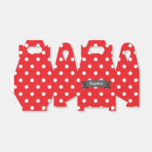 Red White Gray Polka Dot Aangepaste naam Bedankdoosjes (Uitgevouwen)