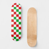 Red White Green Checkered Pattern Design  Skateboard (Voorkant)
