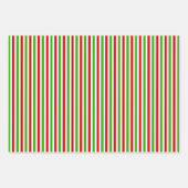 Red White Green Stripes Pattern Inpakpapier Vel (Voorkant 2)