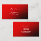 Red White Handwriting Script Manager Visitekaartje (Voorkant / Achterkant)
