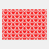 Red White Hearts Pattern Inpakpapier Vel (Voorkant 2)