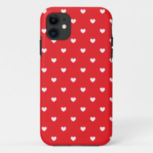 Red & White Hearts Pattern iPhone 5 Hoesje