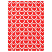 Red White Hearts Pattern Klembord (Achterkant)