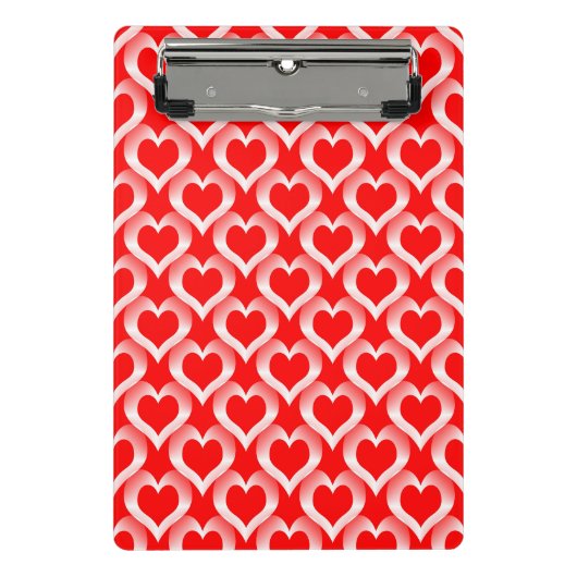 Red White Hearts Pattern Mini Klembord (Voorkant)