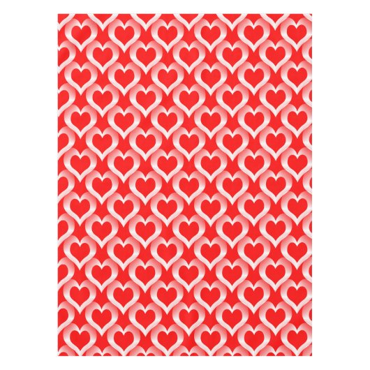 Red White Hearts Pattern Tafelkleed (Voorkant)