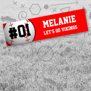 Red White-honkbalteam Bumpersticker