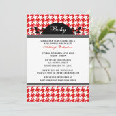 Red & White Houndstooth Baby Shower Invitations (Debout devant)