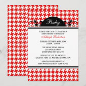 Red & White Houndstooth Baby Shower Invitations (Devant / Derrière)