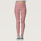 Red White Houndstooth Leggings (Voorkant)