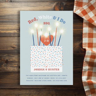 Red White I do BBQ Couple's Shower Kaart