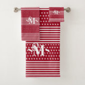 Red White Independence Day Stars & Stripe Monogram (En situation)