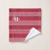 Red White Independence Day Stars & Stripe Monogram (Gant de toilette)