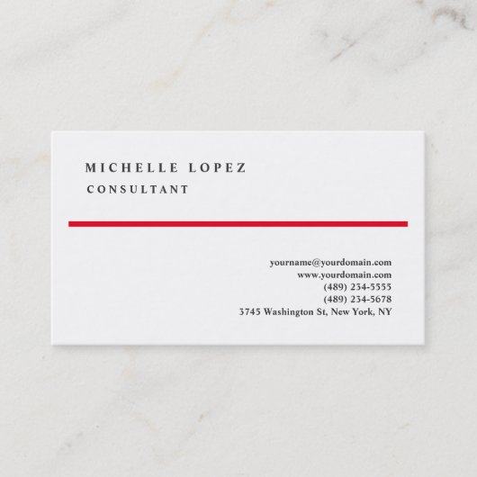 Red White klassiek elastisch bedrijf Visitekaartje (Voorkant)
