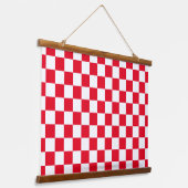 Red White Kroatisch controllerpatroon Hangend Wandkleed (Gebogen)