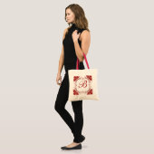 Red White Lace Monogram Bag Tote Bag (Voorkant (model))