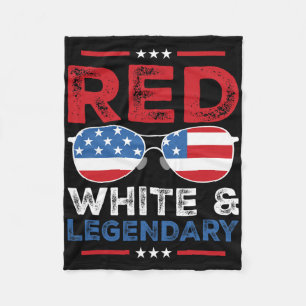 Red White Legendary Papa Father Son Matching 4th O Fleece Deken