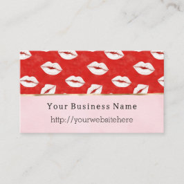 Red White Lips Kiss Pink Business name website Visitekaartje