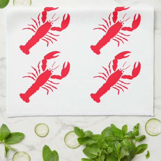 Red White Lobster Seafood 4Nicholas Theedoek (Gevouwen)