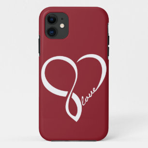 Red & White Love Heart iPhone Case