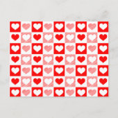 Red White Love hearts Valentine's Day  Briefkaart (Voorkant)
