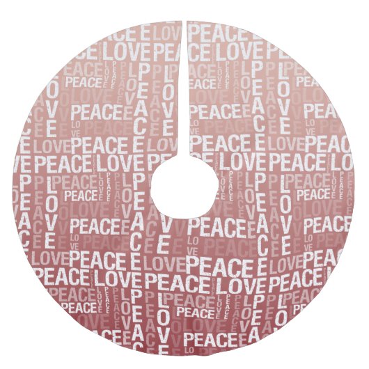 Red White Love Peace Kerstboom Rok (Voorkant)