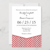 Red White Magnetic Herringbone Wedding Invite Magnetische Uitnodiging (Voorkant)