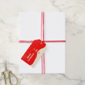 Red White Merry kerst Natitivity Scene Company Cadeaulabel (Met Touw)
