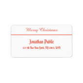Red White Merry kerstscript Sjabloon Adres Etiket (Voorkant)