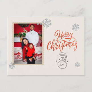 Red White Modern Illustrated Christmas Postcard Briefkaart