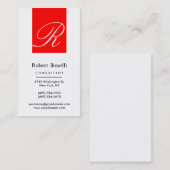 Red White Monogram Consultant Visitekaartje (Voorkant / Achterkant)