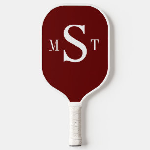 Red White Monogram op maat Pickleball Paddle