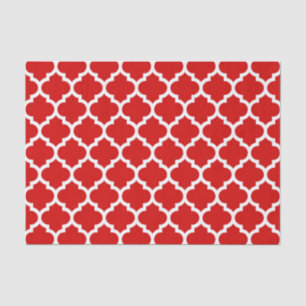 Red White Moroccan Quatrefoil Pattern #5 Tissuepapier