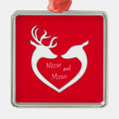 Red & White Mr & Mrs Deer Couple Holiday Ornament (Voorkant)