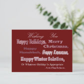 Red White Multi Holiday Kaart (Staand voorkant)