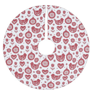 Red White Nordic Bird Bulb Kerstmis Kerstboom Rok