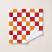 Red White Orange Checkered Pattern Design  (Gant de toilette)