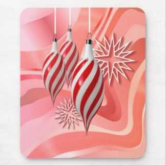 RED & WHITE ORNAMENS & RIBBONS VAN SHARON SHARPE MUISMAT