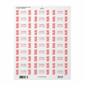 Red White Peppermint Editable Return-adres Etiket (Full Sheet)