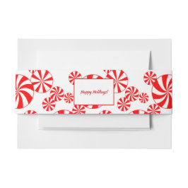 Red White Peppermint Pattern Editable Uitnodigingen Wikkel