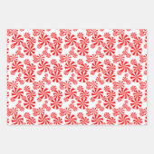 Red White Peppermint Snoep Holdiay Patroon Inpakpapier Vel (Voorkant 2)